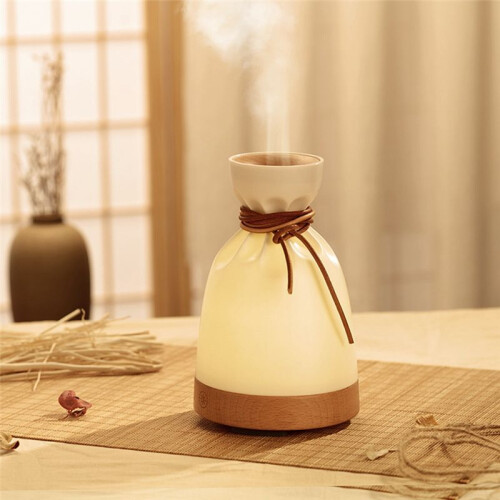Small Bag Aroma Diffuser, Portable Ultrasonic Humidifier with Solid Wood Design, Essential Oil Aromatherapy Lamp 2