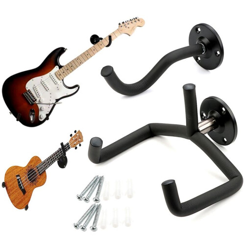 2 St. Gitarrhållarkrokar. Kraftig Vägghängare för Gitarr. Vägghängare för Gitarr för Akustisk Elgitarr. 1