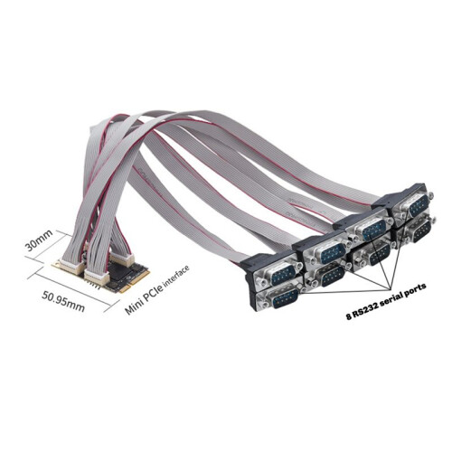 PCIE Express 8 Serial  Controller Card  PCIe DB9 RS232 Adapter  PCI-E COM Card 15 KV ESD Protection