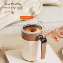 400ML Mixing Cup LED Temperature Display Coffee Cup 316 Aço Inoxidável Magnético Temperatura Coffee Stirring Mug A
