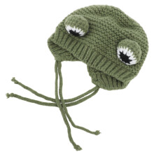 Cold Weather Pet Hat Dog Cat Knitted Small Green Beanie Cozy & Funny Design
