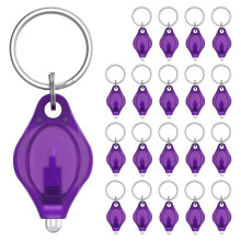 Lampe de Poche Porte-CléS UV LED, 10 Lumens, DéTecteur de LumièRe Violette Portable, Torche Fluorescente AlimentéE par Batterie, Paquet de 20