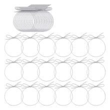 150 Stück Stretch-Schlaufen mit Vorgebundenen Schleifen, Elastische Bänder für Geschenkboxen, Taschen und Bastelarbeiten, Silber