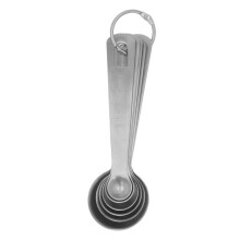 Silver Stainless Steel Measuring Spoon Set 6Pcs