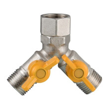 Replacement G 1/2 brass Y-connection 3-way valve in hand shower adapter, kitchen shut-off valve