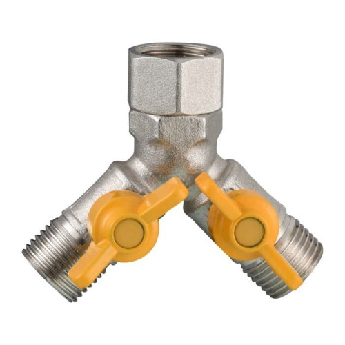 Replacement G 1/2 brass Y-connection 3-way valve in hand shower adapter, kitchen shut-off valve