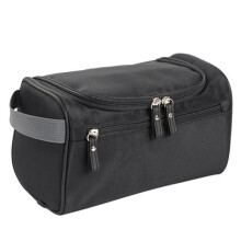 Herren-Kulturbeutel, VIPITH Wasserdichter Kulturbeutel aus Segeltuch, tragbares Make-up-Organizer-Set mit Haken – Schwarz