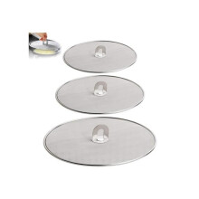 3-Piece Grease Splatter Screen for Pans, Stainless Steel Splash Guard Lid - fy