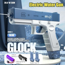 QINGQUE 500 mAh wiederaufladbare Wasserpistole – große Reichweite – Blau