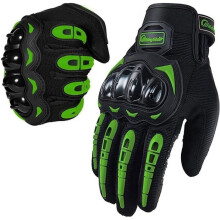 Motorradhandschuhe – Schwarz/Grün – Zwischensaison – Touchscreen-kompatibel – rutschfest – lange Ärmel
