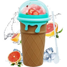 Slushy Maker Magic Squeeze Cup, Eisbecher, schnell gefrorene Slush-Maschine, lustiger Slush-Becher für die Zubereitung von Milchshakes (braun)