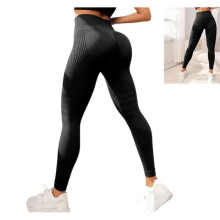 3D-Kompressionsleggings – Damen – Schwarz – Anti-Cellulite – Hohe Taille – Push-Up