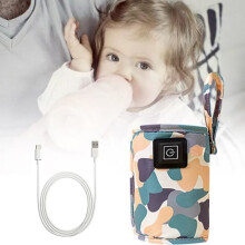 Draagbare USB-flessenwarmer - 3 temperatuurstanden - Babyaccessoire - Flessenwarmer voor.