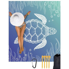 Beach Towel, Quick Drying & Sand-Resistant, Bath Towel, Large Quilted Blanket, with 4 Secure Beach Nails