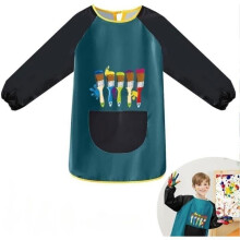 Children's Painting Apron, Waterproof Children's Painting Smock, Long-Sleeved Apron, Art Apron for Girls and Boys (Vertigo)