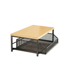 Double Layer Kitchen Microwave Stand with Wood Countertop Shelf Sliding Drawer Organizer for Pantry Storage Kitchen Island
