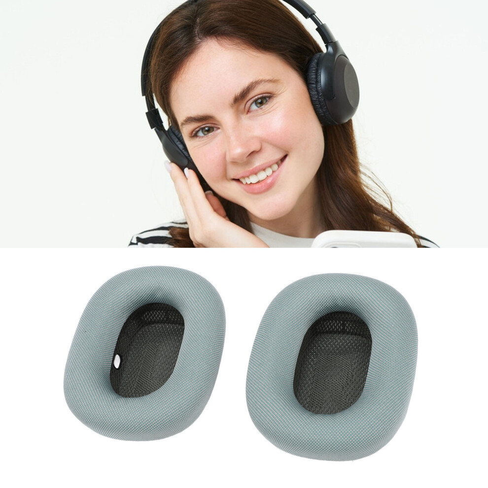 2Pcs Mesh & Memory Foam Ear Pads For Headphones, Comfortable Cushions Green 5021390819145