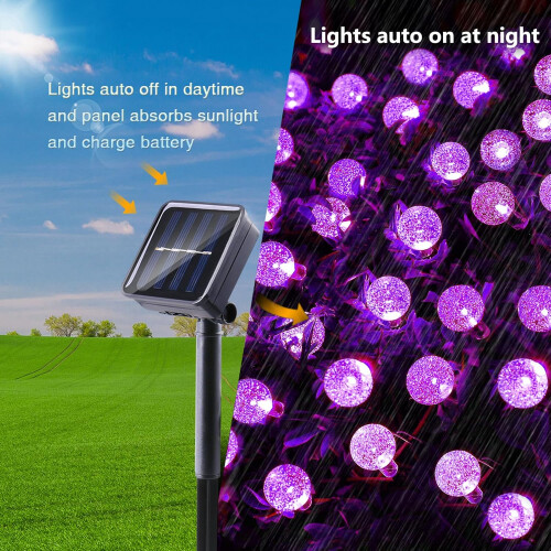 36ft Solar String Lights Waterproof 2