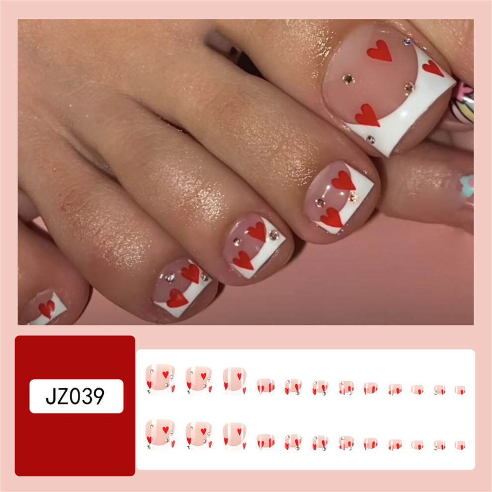 Dachuang Beauty (Jelly Glue Model) Pink Square False Nails With White Edge