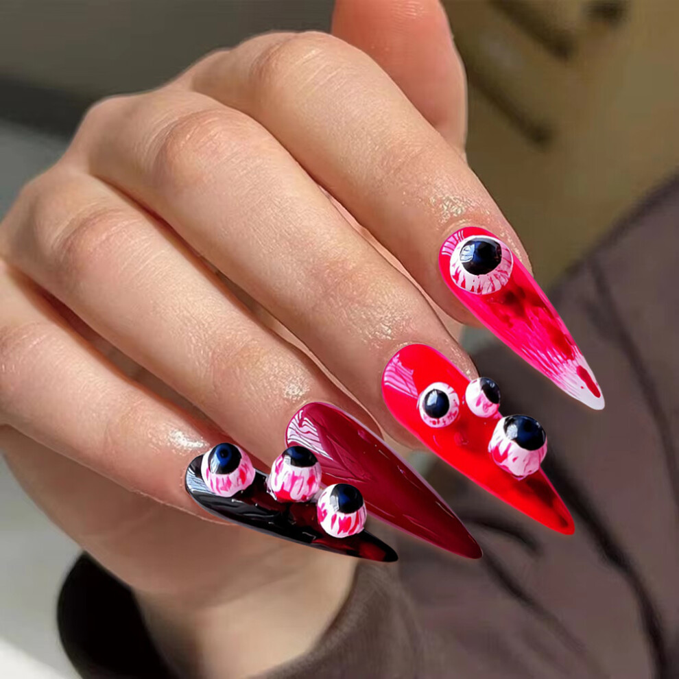 Phui-Pet-Supplies (Xs) Halloween Almond Fake Nails - Comfy & Stylish