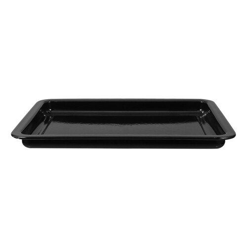 2Pcs Enamel Roasting Pan Set High Temp Resistant Black Baking Pans 2