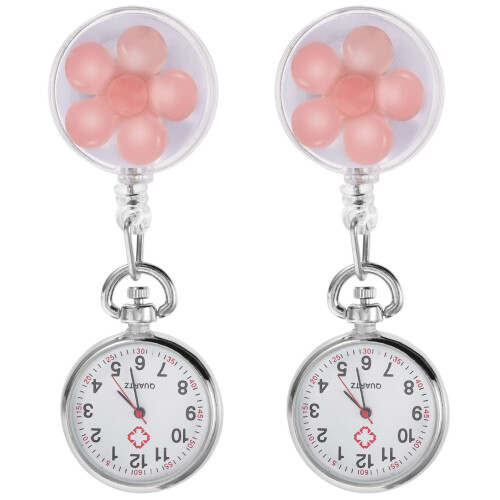 2Pièces Infirmière Clip Portable Quartz Transparent Durable 1