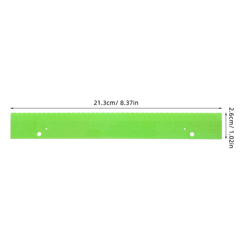 2Pcs Tactile Blind Measuring Rulers Green PP Material for Learning Aid 1