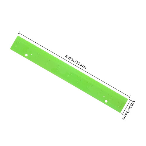 2Pcs Tactile Blind Measuring Rulers Green PP Material for Learning Aid 2