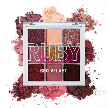 Ruby Kisses Øjenskygge Palette Høj Pigmentering 9 Nuancer Mat Skimmer Metal Øjenskygge (Red Velvet)