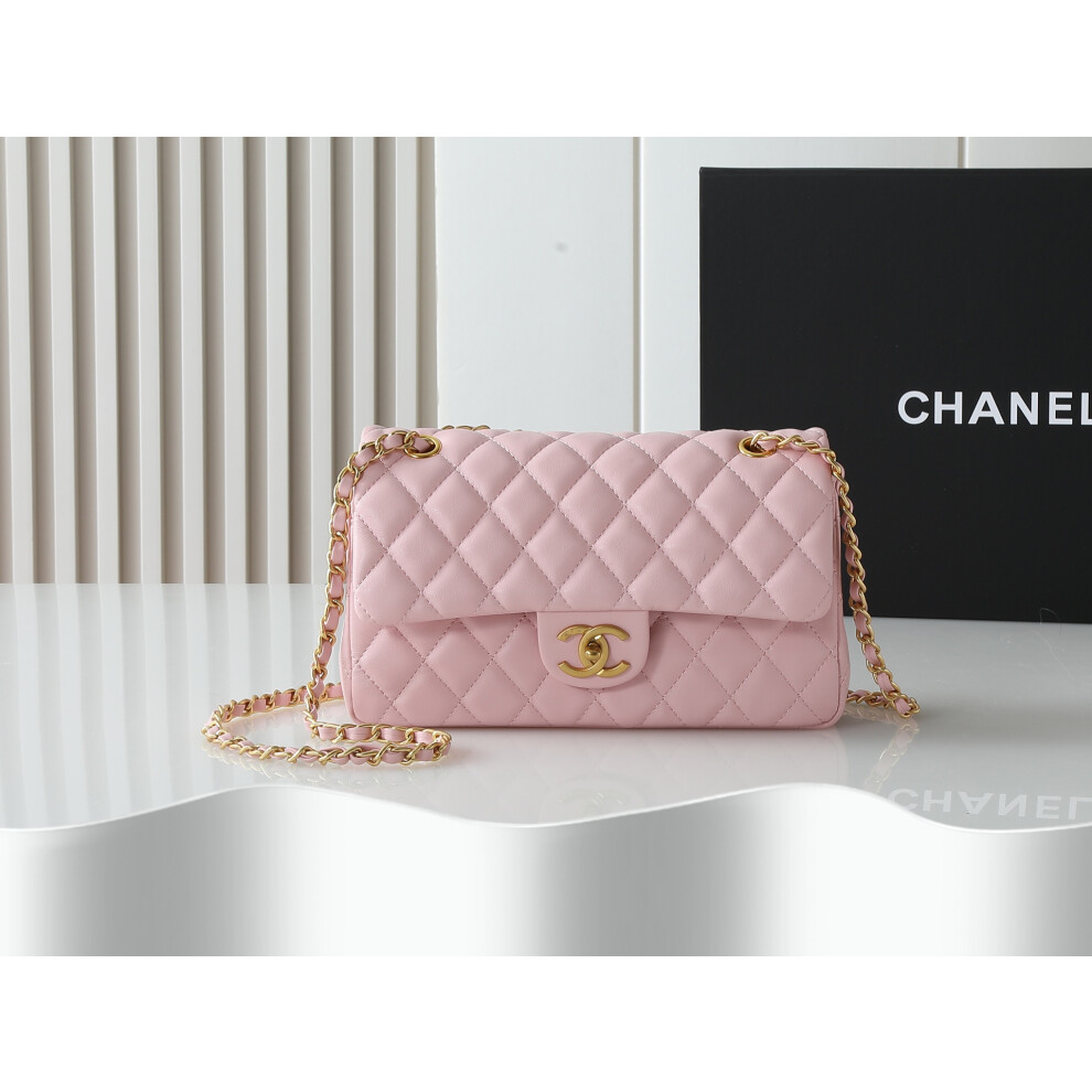 Xhrain Chanel Style Chain Crossbody Quilted Mini 25X16x8cm Pink