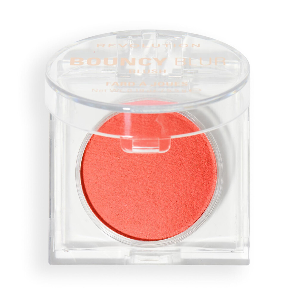 Revolution Beauty Lo Coral Revolution Beauty London, Bouncy Blur Blush, Powder Makeup Blush For Cheeks, Buildable Formula, Vegan & Cruelty-Free, Blur Burst, 0.19 Oz