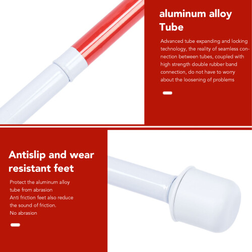 Foldable Aluminum Alloy Blind Cane with Rubber Handle, 4-Fold Mobility Stick 2