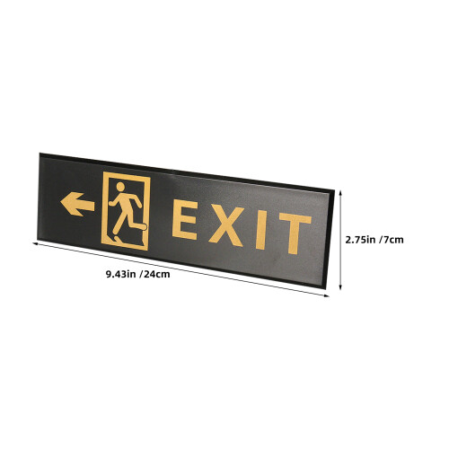 5Pcs Black Acrylic Exit Sign with Arrow Self Adhesive for Business Use 2