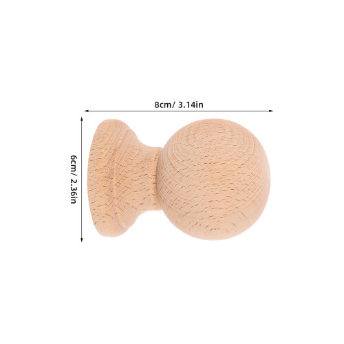 4Pcs Wood Bed Post Caps Beige Solid Wood Finials for Home Staircase 2