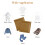 4Pcs High Transfer Light Brown Cotton Mat 7