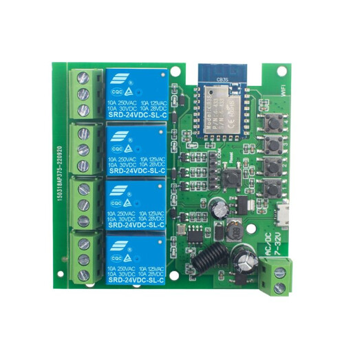 Wifi Wireless   Module 4 CH DC7V-32V Inching Self-Lock RF433 10A Relay  Life Tuya APP Control 2