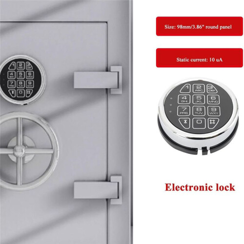 Replacement Electronic Safe Lock with Solenoid Lock & 2 Override Keys,Chrome Keypad Security Fireproof Safe Box and More 1