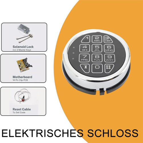 Replacement Electronic Safe Lock with Solenoid Lock & 2 Override Keys,Chrome Keypad Security Fireproof Safe Box and More 2
