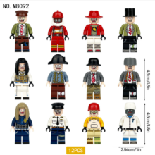 12pcs Zombie building block humanoid profession Minifigure Kid Toy Gift Fit Lego