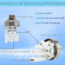 4 Pack 1/2inch 3/4inch Auto Fill Shut Off Water Tank Float Valve, 304 Stainless Steel Water Level Control Valve