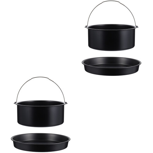 2Sets Compact Non-Stick Cake Barrel Round Pizza Pan for Home Baking 2