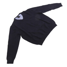 Pull homme en coton bleu foncé à col en V – ajusté, tour de poitrine 124 cm