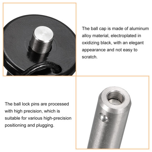 4X Stainless Steel Quick Release Pin 6mm Diameter  Locking Pin with Push Button Lanyard Cable Usable Length 25mm 2