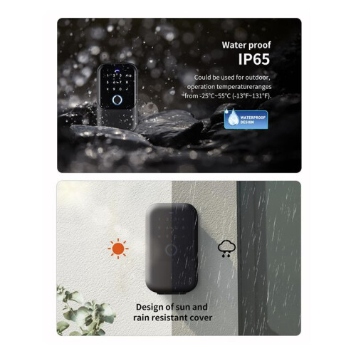 Waterproof Cover Safe Tuya Code Fingerprint  Wifi  Key Box App Remote Wall Mount Combination Door Lock Box 2