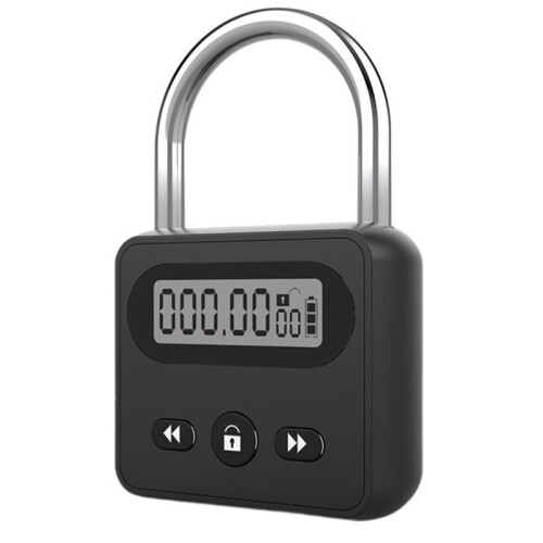 Timer Padlock LCD Display Backlight 999 Hours Max Timing Super Long Standby Anti-Addiction Electronic Backpack Lock A 1