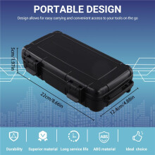 Black Hard Shell ABS Carrying Toolbox Shockproof Portable Toolbox Secure Tools Safety Instrument Tool Storage Case