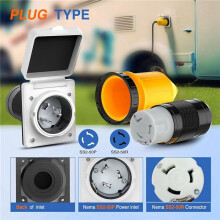 2X 50AMP RV Power Inlet Outlet Shore Power Kit W/Boot Cord Protector 125/250V NEMA SS2-50P SS2-50R Twist Lock