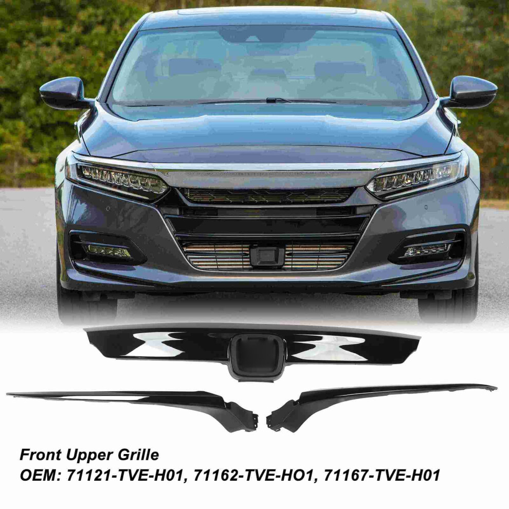 Glossy Upper Grille With Chrome Trim Black 7055741149061
