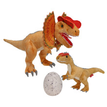 Wilomis Dinosaur Plüschfamilie - 20,5" Dilophosaurus Vater mit Baby Dinosaurier Ei Plüschspielzeug für Kinder 3-5