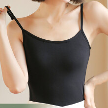Black Backless Spaghetti Strap Camisole, Free Size